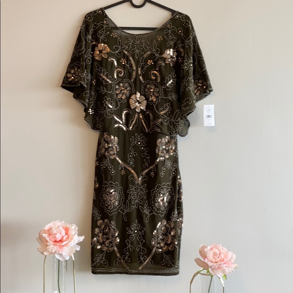 Molly B Green and Gold Sequence Dress